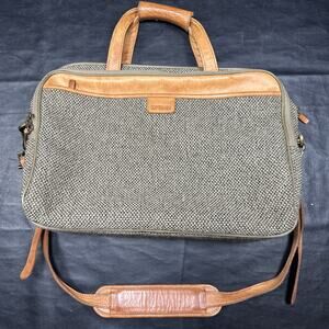 Vintage HARTMANN TWEED BRIEFCASE / OVERNIGHT SUITCASE Luggage Bag 6x12x15